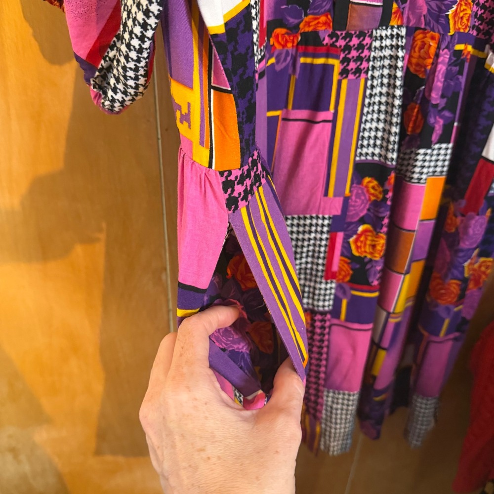 Freestyle Vintage Patchwork Floral Houndstooth Mi… - image 5